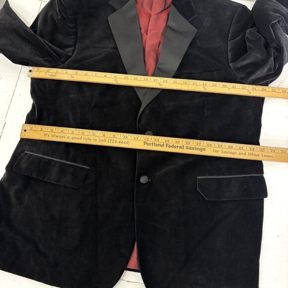 Stafford Velveteen Blk Tux Prom Formal Jacket Vtg Authentic 90’s Sz 46R - Picture 9 of 16
